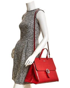 By Mario Valentino Olimpia Croc-Embossed Leather Satchel Women 5 By Mario Valentino Olimpia Croc-Embossed Leather Satchel Women -City Bag Corner 1160488507 RLLD 3