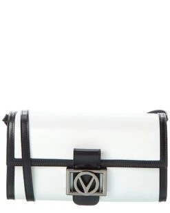By Mario Valentino Ava V Emblem Leather Clutch Women