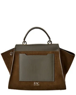 Eartha Iconic Soft Top Handle Leather & Suede Satchel Women -City Bag Corner 1160506014 RLLD 3