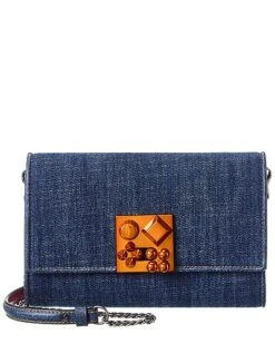 Christian Louboutin Ky Canvas Wallet On Chain Women