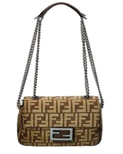 FENDI Baguette Midi FF Tapestry Shoulder Bag Women