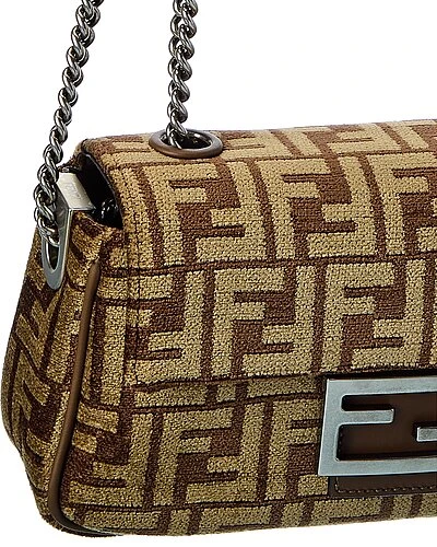 FENDI Baguette Midi FF Tapestry Shoulder Bag Women 3 FENDI Baguette Midi FF Tapestry Shoulder Bag Women - Image 3