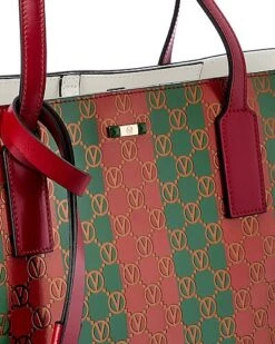 By Mario Valentino Soho Monogram Stripes Leather Tote Women -City Bag Corner 1160506913 RLLD 3