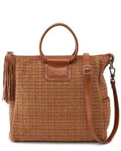 Sheila Leather & Straw Satchel Women