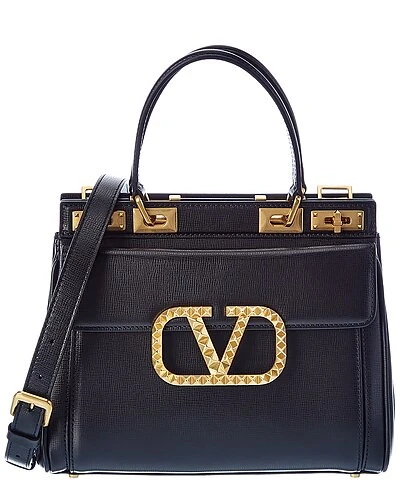 Valentino Rockstud Alcove Medium Grainy Leather Satchel Women 1 Valentino Rockstud Alcove Medium Grainy Leather Satchel Women