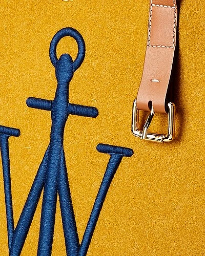 JW Anderson Logo Wool & Leather Tote Women 3 JW Anderson Logo Wool & Leather Tote Women - Image 3