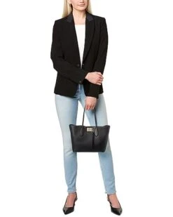 Salvatore Ferragamo Udio Leather Tote Women Grey -City Bag Corner 1161178954 RLLD black 3