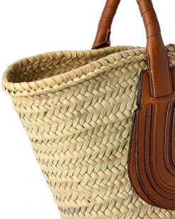 Chloé Marcie Medium Raffia & Leather Basket Tote Women -City Bag Corner 1161285063 RLLD 3