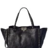 Valentino Rockstud Medium Grainy Leather Tote Women