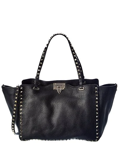 Valentino Rockstud Medium Grainy Leather Tote Women 1 Valentino Rockstud Medium Grainy Leather Tote Women