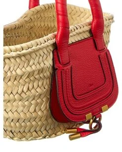 Chloé Marcie Mini Raffia & Leather Basket Tote Women 6 Chloé Marcie Mini Raffia & Leather Basket Tote Women -City Bag Corner 1161393016 RLLD 3