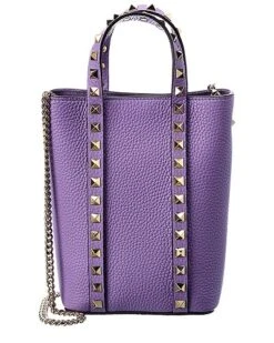 Valentino Rockstud Grainy Leather Tote Women