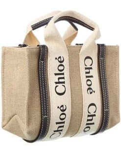 Chloé Woody Mini Canvas & Leather Tote Women 6 Chloé Woody Mini Canvas & Leather Tote Women -City Bag Corner 1161536544 RLLD 3