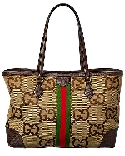 Gucci Ophidia Medium Jumbo GG Canvas & Leather Tote Women 2 Gucci Ophidia Medium Jumbo GG Canvas & Leather Tote Women - Image 2